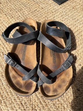 Birkenstock Black Leather Strappy Women's Sandals